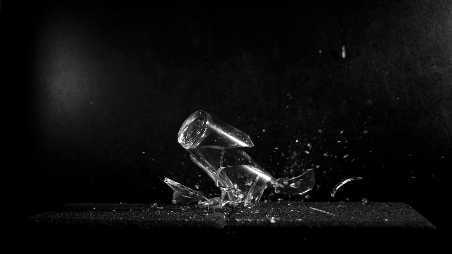 An image of glass breaking.