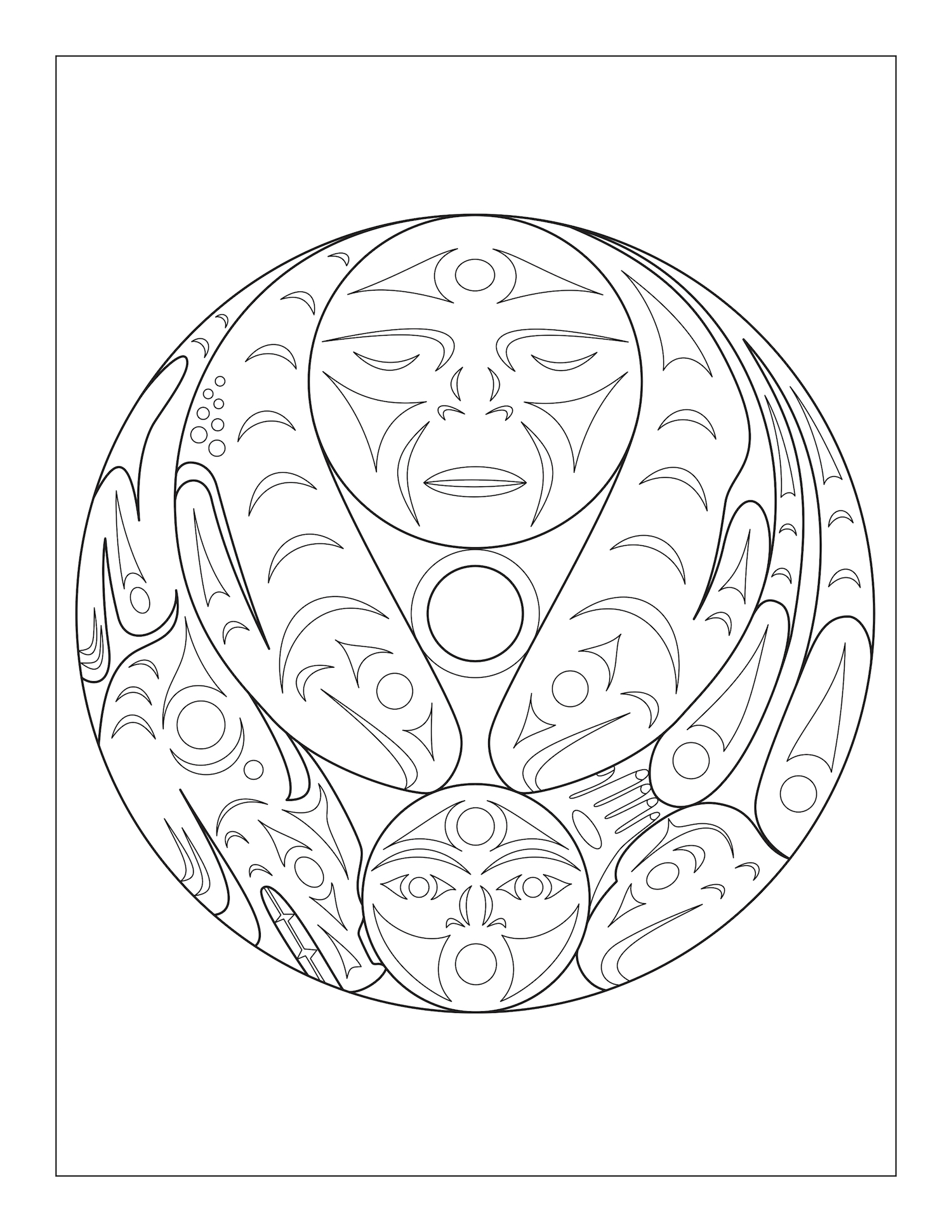 Salmon People Print Coloring Page