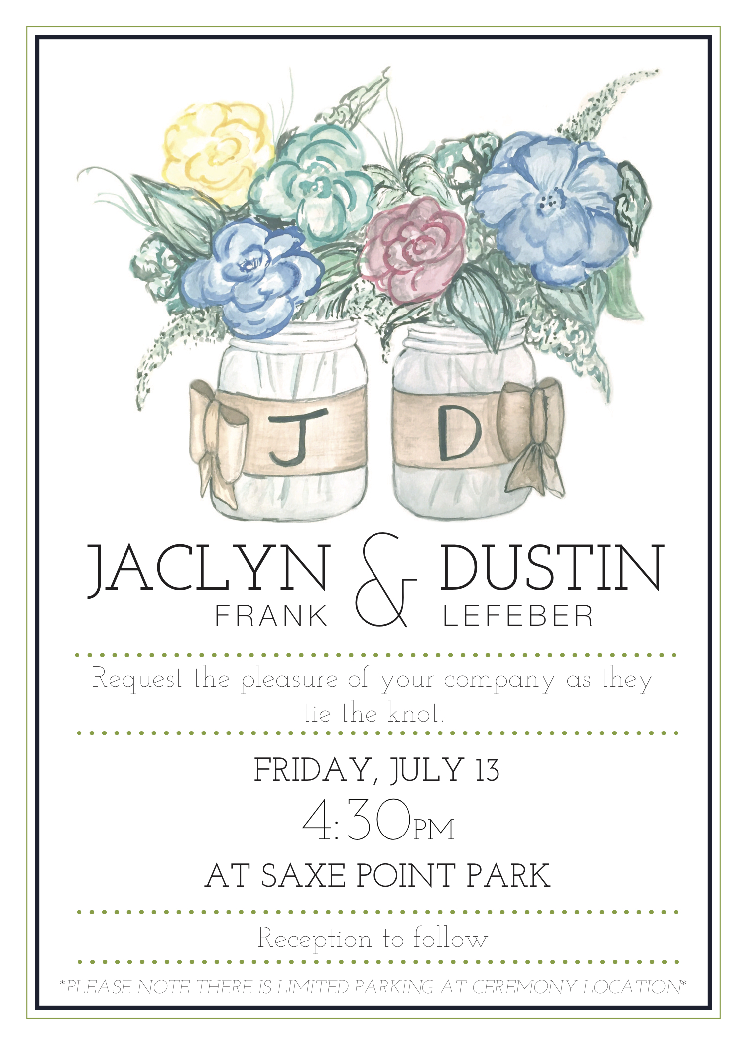 Front of Wedding invite