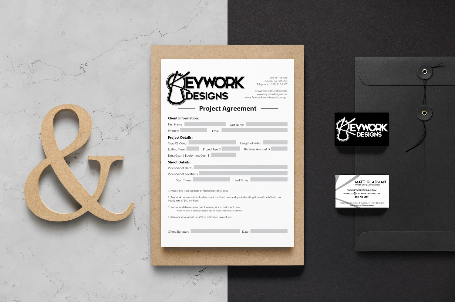 Mockup for Keywork Designs Branding